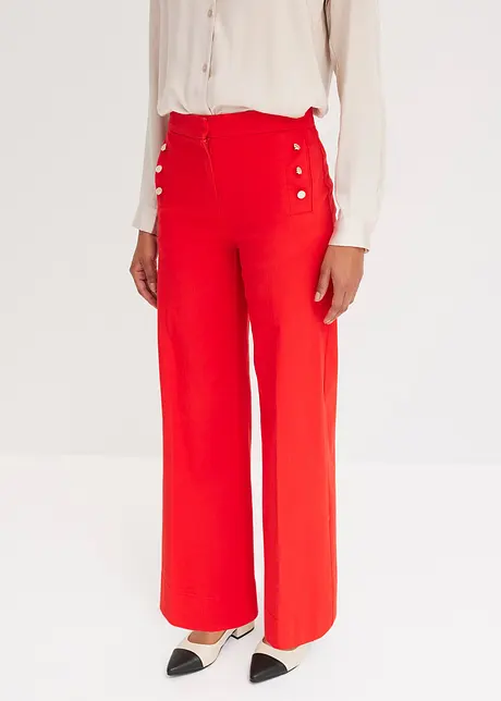 Pantalon twill à boutons décoratifs, bonprix