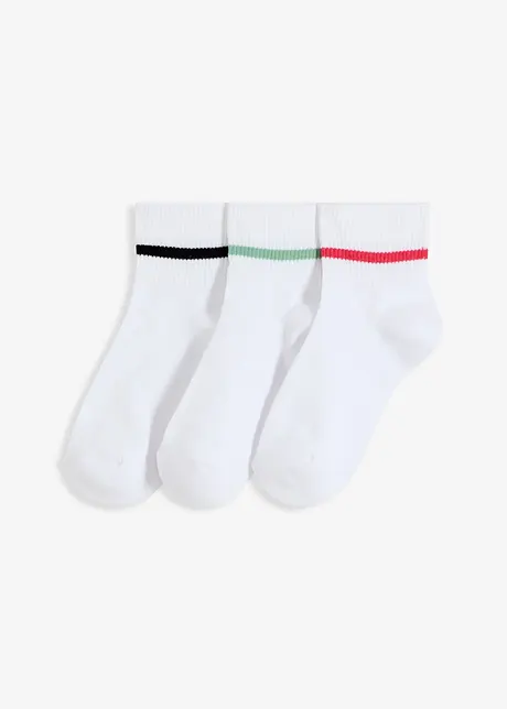 Kurze Tennissocke mit Bio-Baumwolle und Frottee in der Innensohle (3er Pack), bonprix