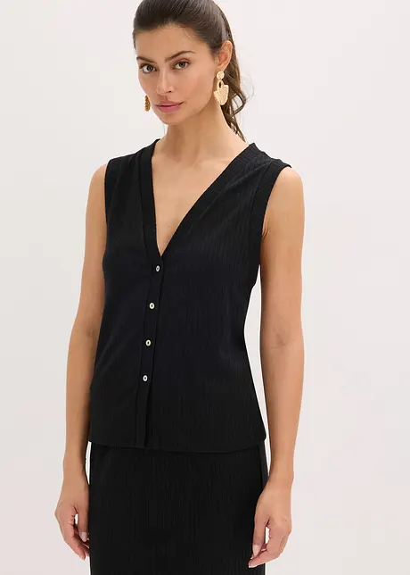Gerippte Weste in Strickoptik, bonprix