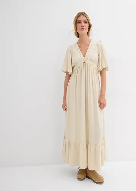 Maxi-Stufenkleid aus fließender Viskose, bonprix