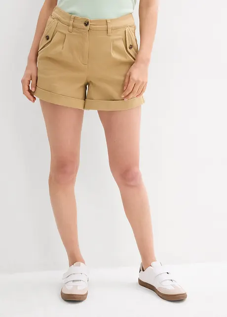 Short en twill, taille haute, bonprix