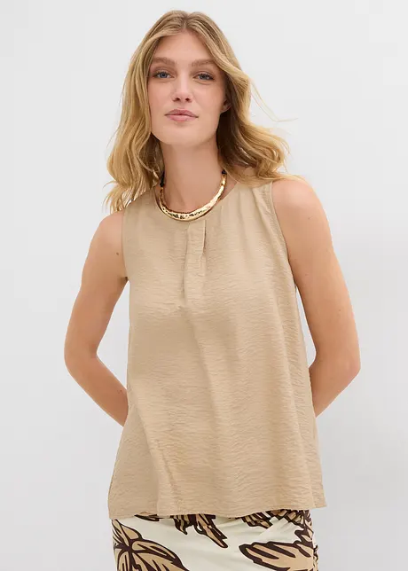 Top fluide sans manches en viscose mélangée, bonprix