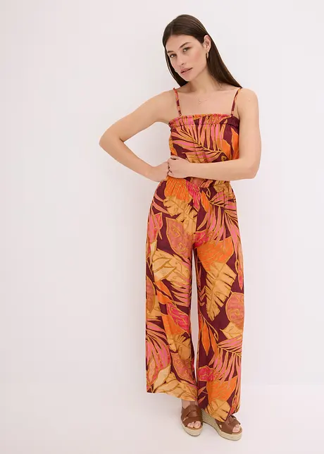bedruckter Jumpsuit aus fließender Viskose, bonprix