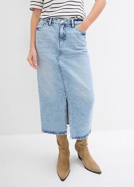Jeansrock in Midilänge, bonprix