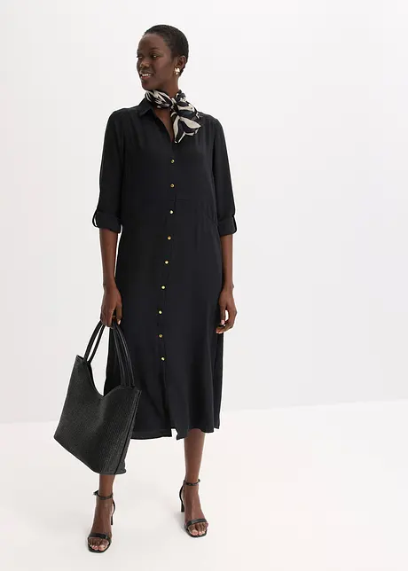 Hemdblusenkleid mit Leiterspitze, bonprix
