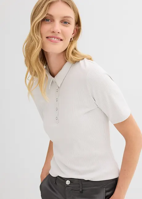 Geripptes Poloshirt aus Viskose-Mix, bonprix