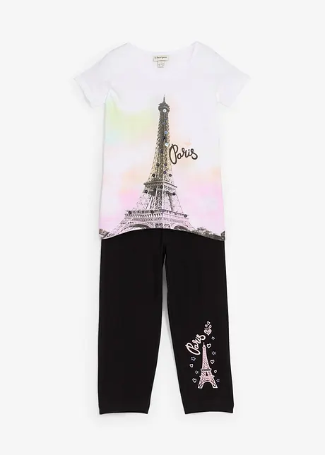 T-shirt + legging 3/4 (ens. 2 pces) 100% coton, bonprix