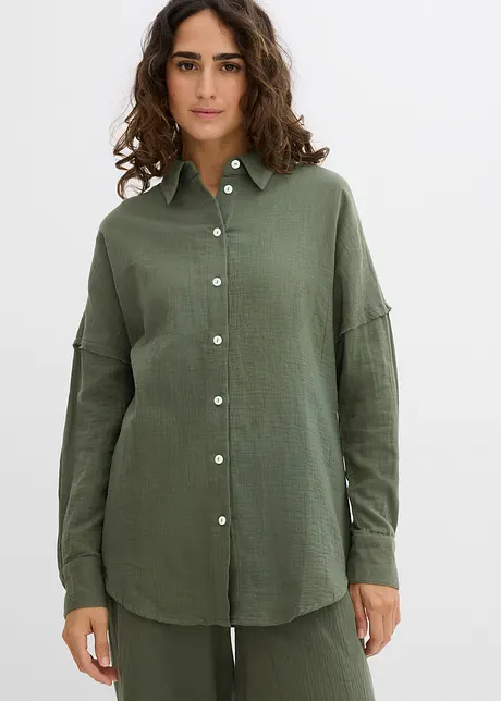 Oversize-Hemd aus luftigem Musselin, bonprix