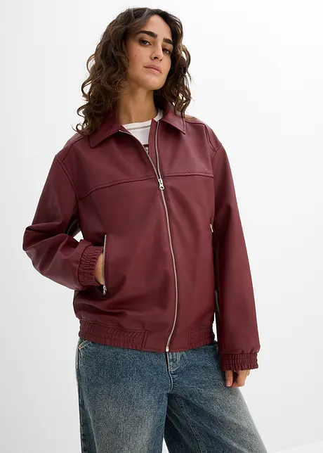 Oversize Lederimitat-Jacke, bonprix