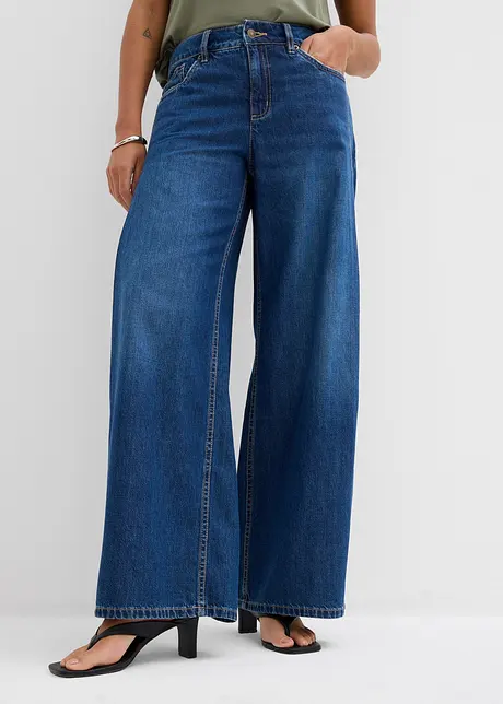 Wide-Leg-Jeans Mid Waist, bonprix