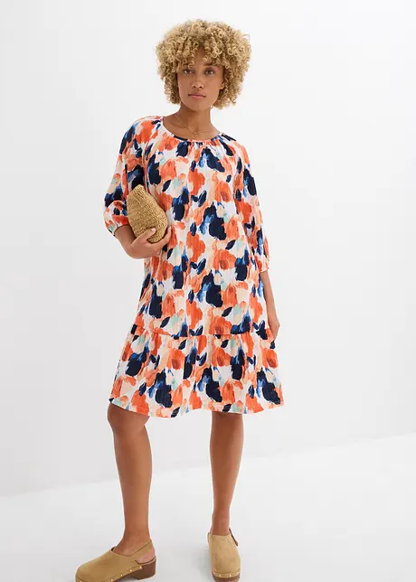 Tunika-Kleid aus Borkencrepe, bonprix