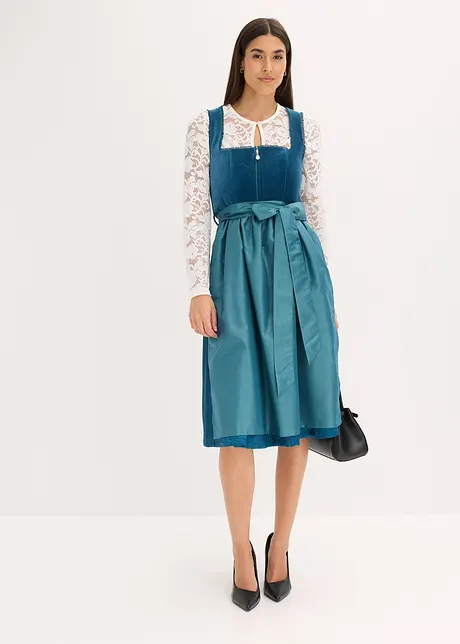 Dirndl mit Samt in Midilänge (2-tlg.Set), bonprix
