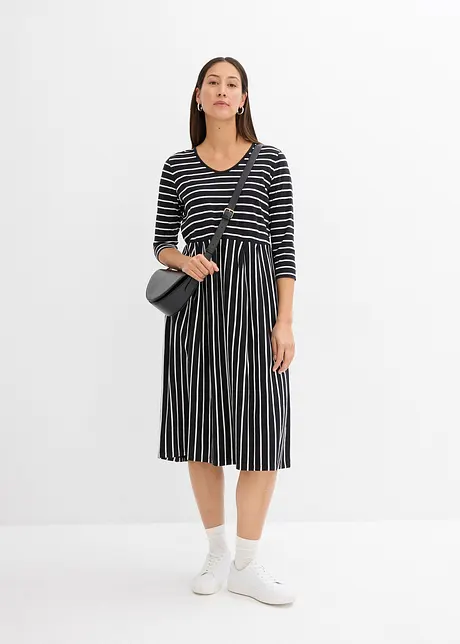 Baumwoll-Jerseykleid, Midilänge, bonprix
