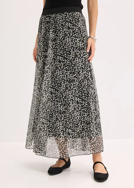 Jupe en jersey-mesh à taille élastiquée, bonprix