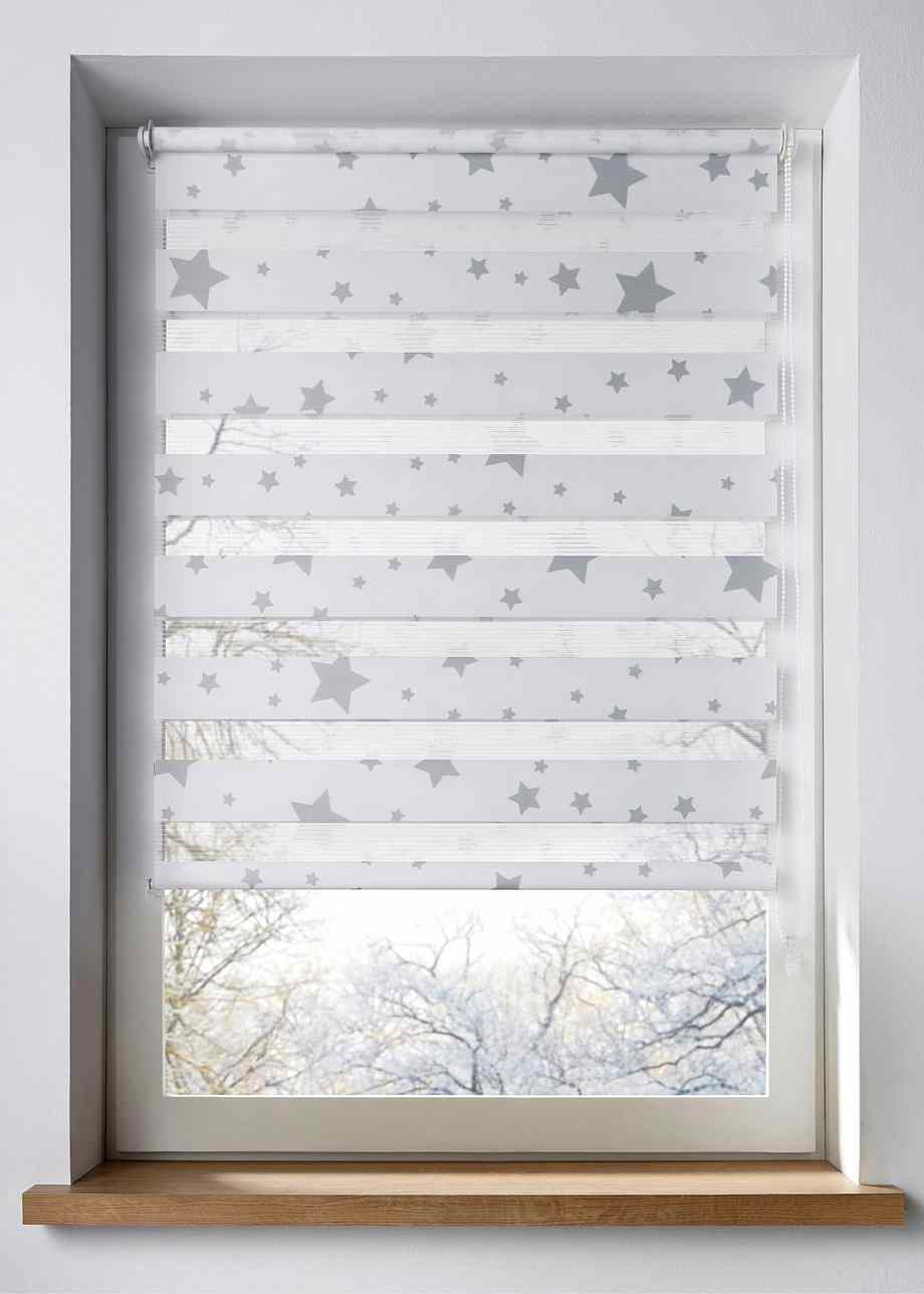 Doppelrollo zum Klemmen - weiß/grau