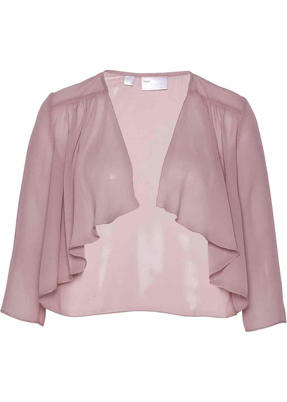 Vielseitig kombinierbarer Bolero aus Chiffon - rosenholz