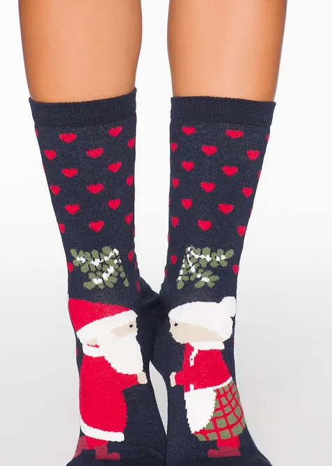Lot de 3 paires de chaussettes de No&euml;l, bonprix