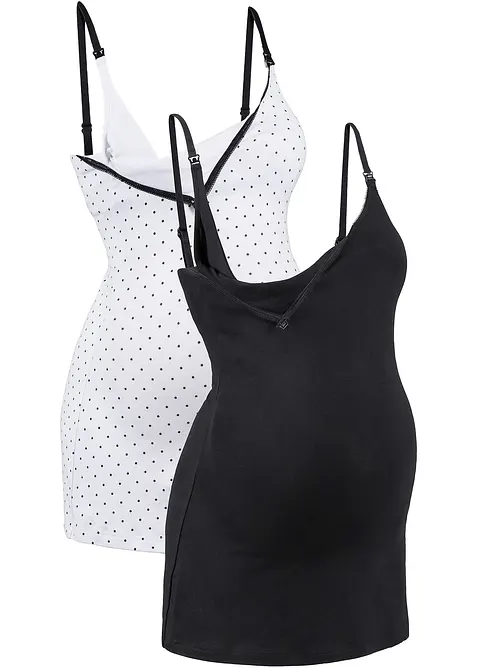 Lot de 2 débardeurs d’allaitement avec coton, bonprix