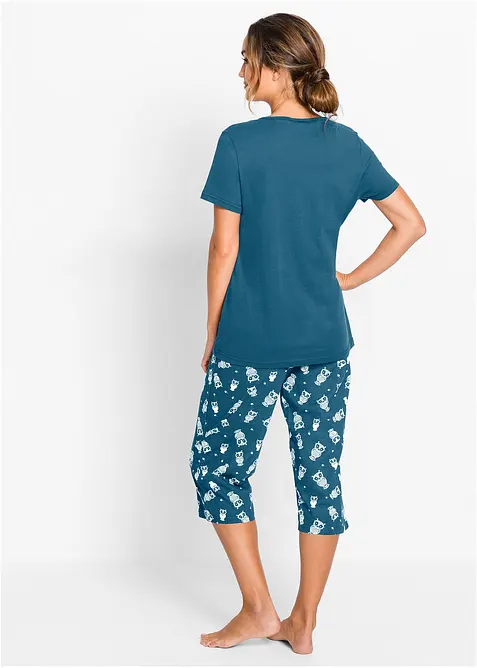 Capri Pyjama mit kurzen Ärmeln, bonprix