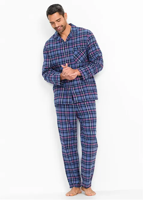 Pyjama en flanelle avec boutons et manches longues, bonprix