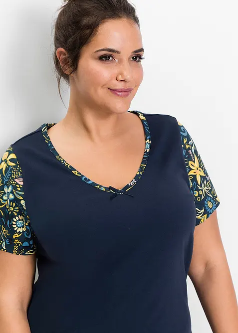 Capri Pyjama mit kurzen &Auml;rmeln aus reiner Baumwolle, bonprix