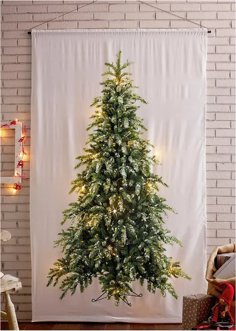 Rideau LED à imprimé sapin de Noël (1 pce), bonprix
