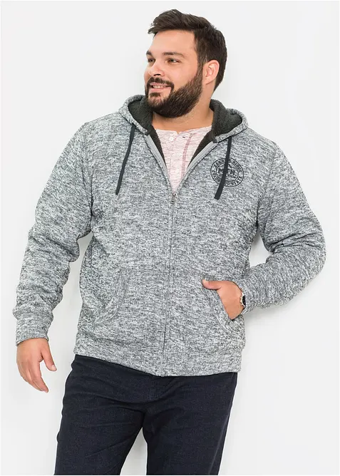 Gilet zippé à capuche avec doublure peluche, bonprix