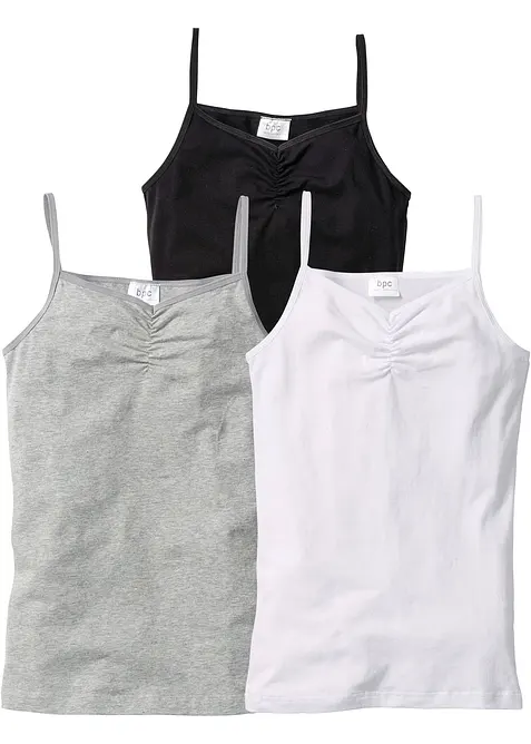 Lot de 3 tops coton, bonprix