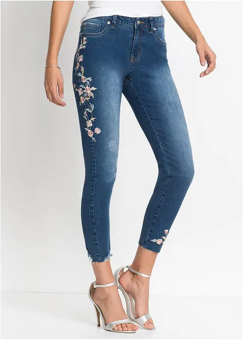 Skinny-Jeans Mid Waist, verk&uuml;rzt, bonprix