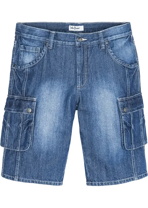 Bermuda cargo en jean, regular, bonprix