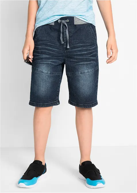 Bermuda en jean extensible &agrave; taille &eacute;lastiqu&eacute;e, Regular, bonprix