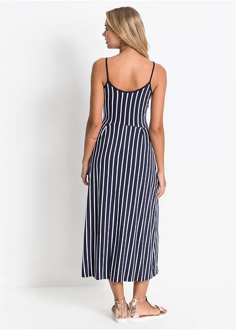 Sommerliches Jerseykleid mit Knopfleiste und Streifen, bonprix