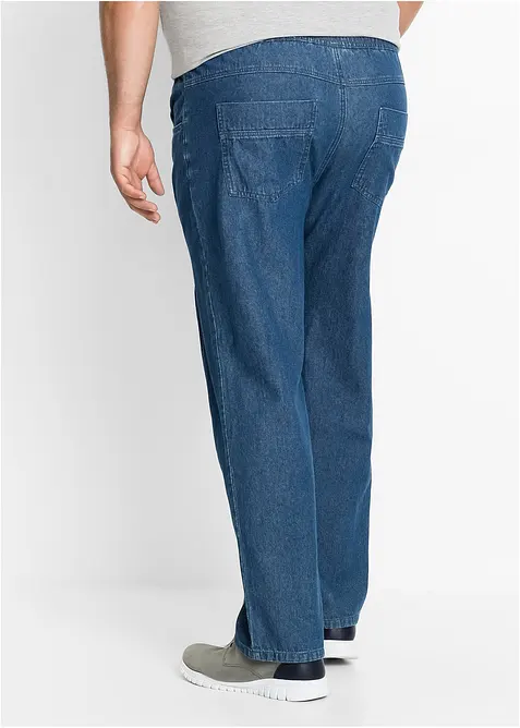 Pantalon taille extensible classique en coton léger, droit, bonprix