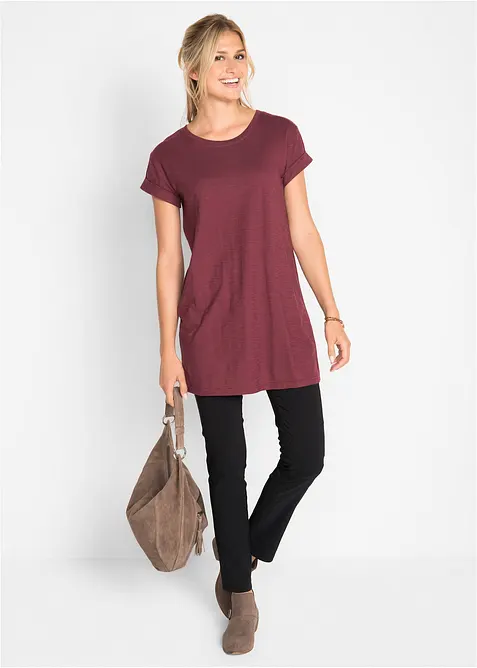 Boxy-Longshirt mit kurzen Ärmeln, bonprix