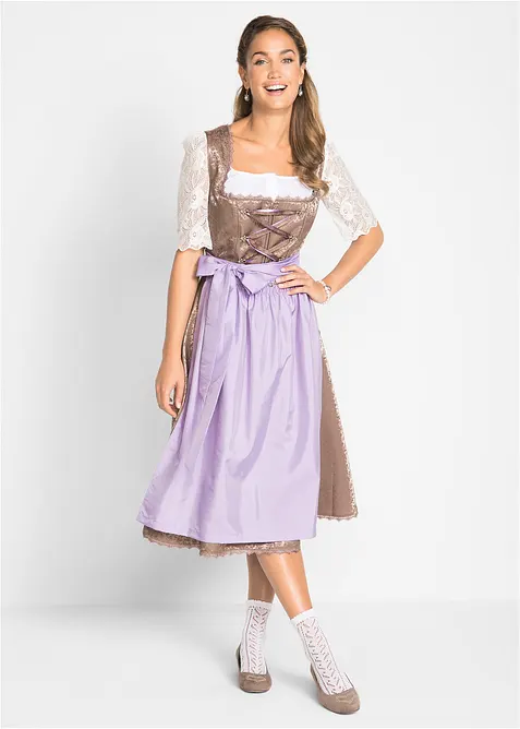 Blouse Dirndl avec manches en dentelle, bonprix