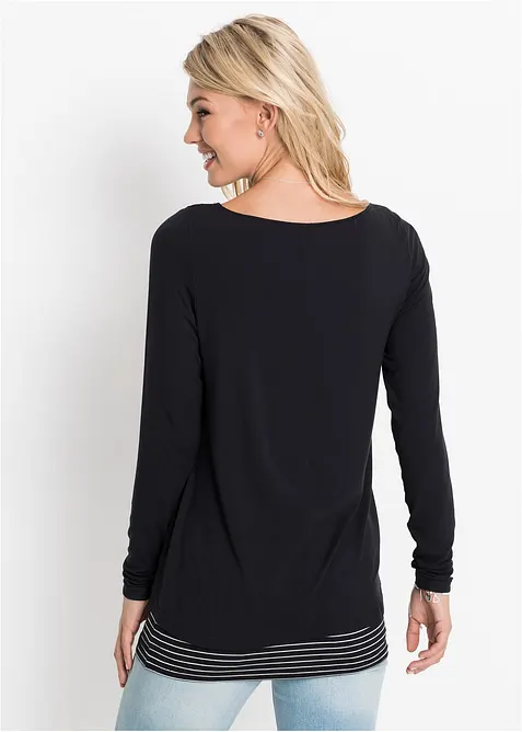 Longshirt mit Langarm doppellagig, bonprix