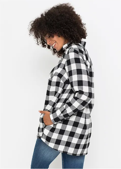 Flanell-Longbluse aus reiner Baumwolle, bonprix