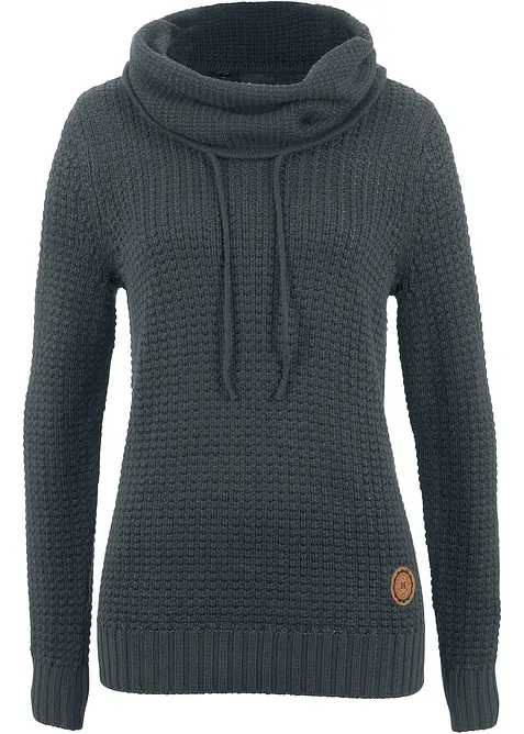 Rollkragenpullover mit Kordeln, bonprix