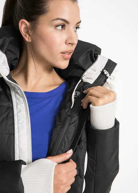 wasserabweisender Outdoor-Kurzmantel mit Fellimitat, bonprix