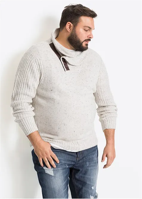 Pull en grosse maille à col châle, bonprix