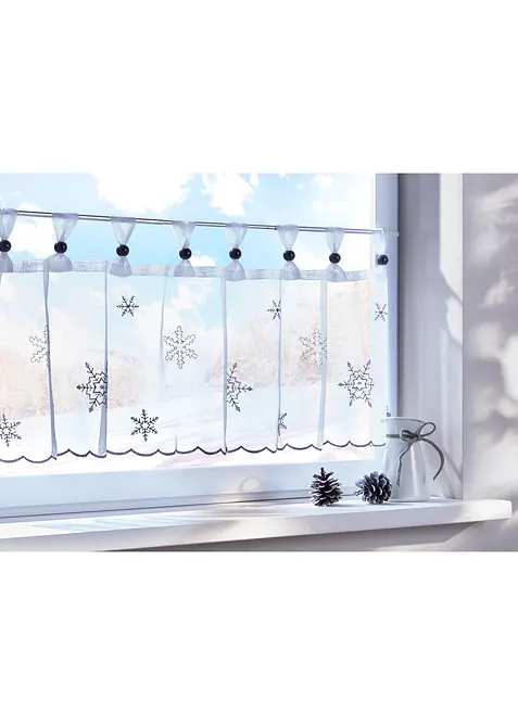 Brise-bise avec broderie hivernale, bonprix