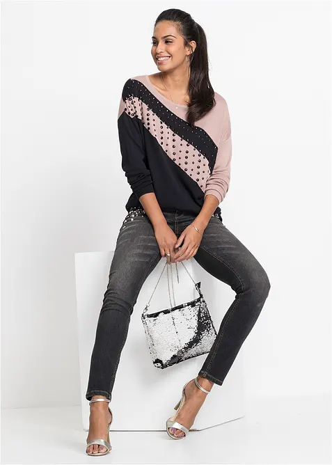 Pull long avec application, bonprix