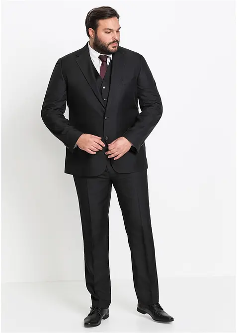 Anzug mit Weste und Krawatte (4-tlg. Set), Regular Fit, bonprix