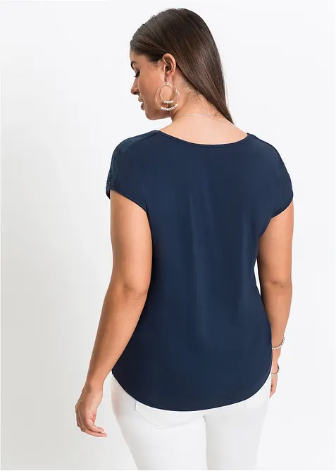 T-shirt &agrave; empi&egrave;cement dentelle, bonprix