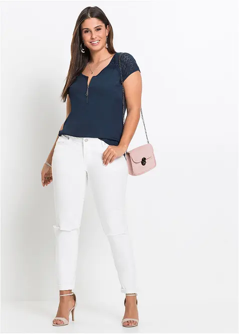 T-shirt &agrave; empi&egrave;cement dentelle, bonprix