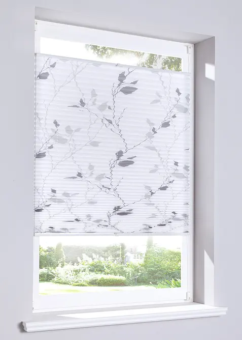 Store plissé motif rameaux, bonprix