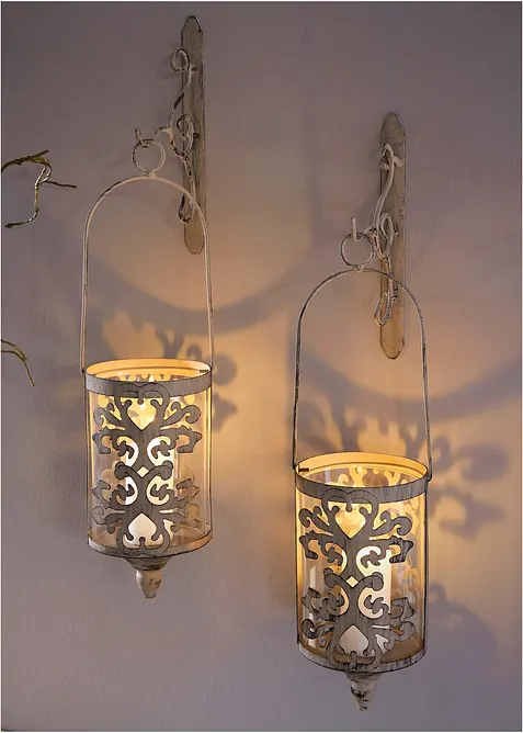 Wandkerzenhalter mit Patina-Effekt (4-tlg.Set), bonprix