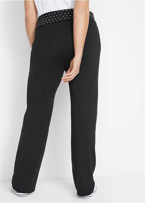 Pantalon droit en jersey avec taille rabattable, bonprix