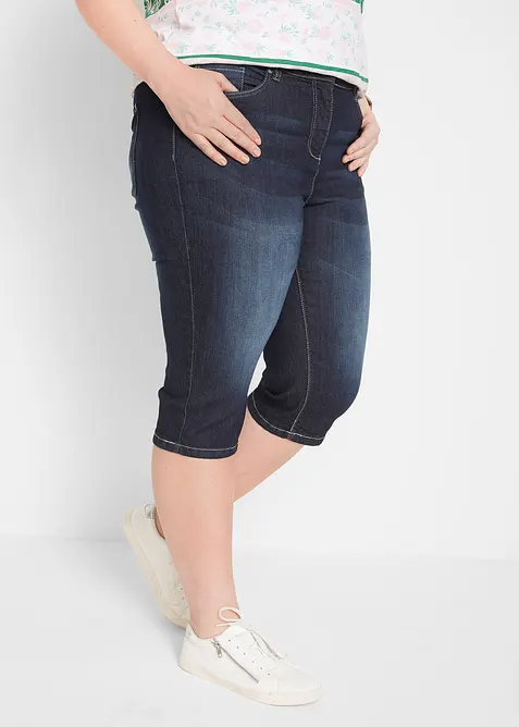 Jeans Bermuda Mid Waist mit gekrempeltem Saum, bonprix