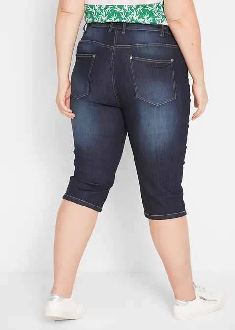 Jeans Bermuda Mid Waist mit gekrempeltem Saum, bonprix